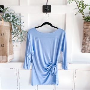 Blue top with side tie